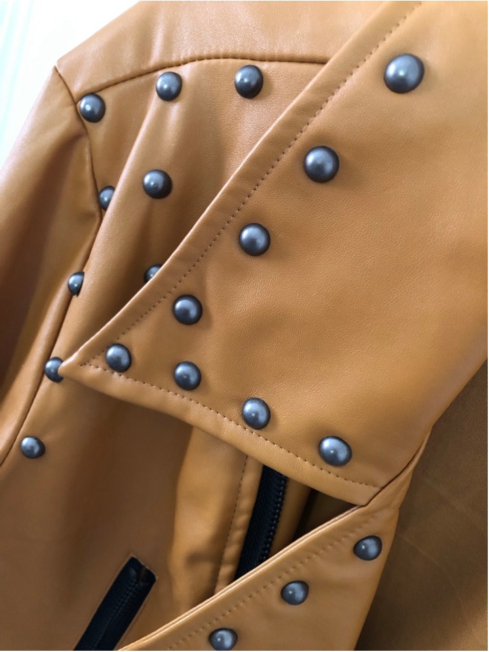 Sz M Crazy Train Studded Moto Brando Biker Style Jacket Western Punk PU Leather - Picture 10 of 12